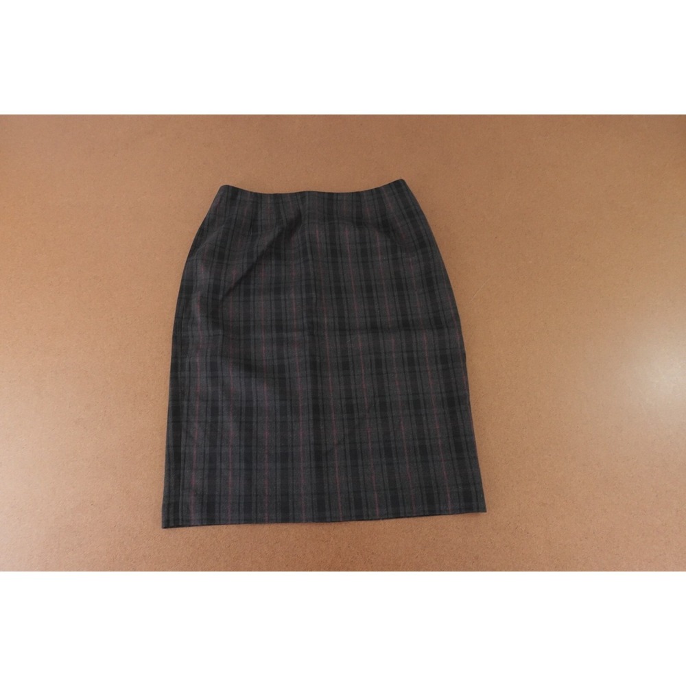 Levine Classics Women's Size 6 Black Gray Plaid Pencil Skirt